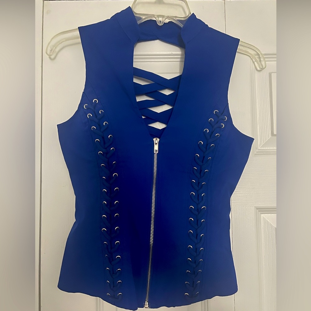 Blue corset top